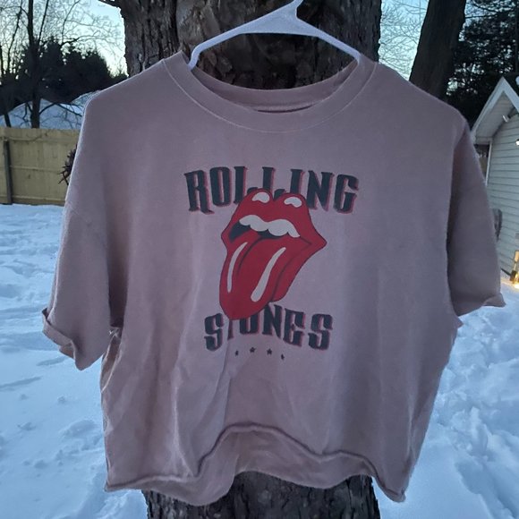 the Rolling Stones Tops - Rolling Stones Graphic Cropped Band Tee